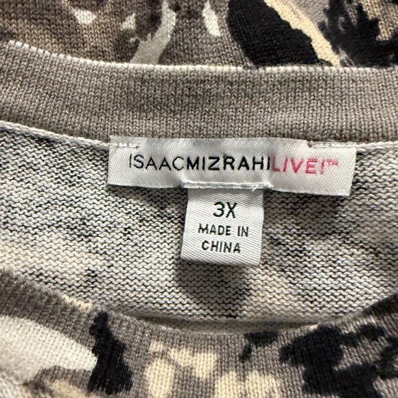 Isaac Mizrahi Live! Womens 3X Floral Print Long Sleeve Cardigan Neutral Tones - Picture 4 of 6